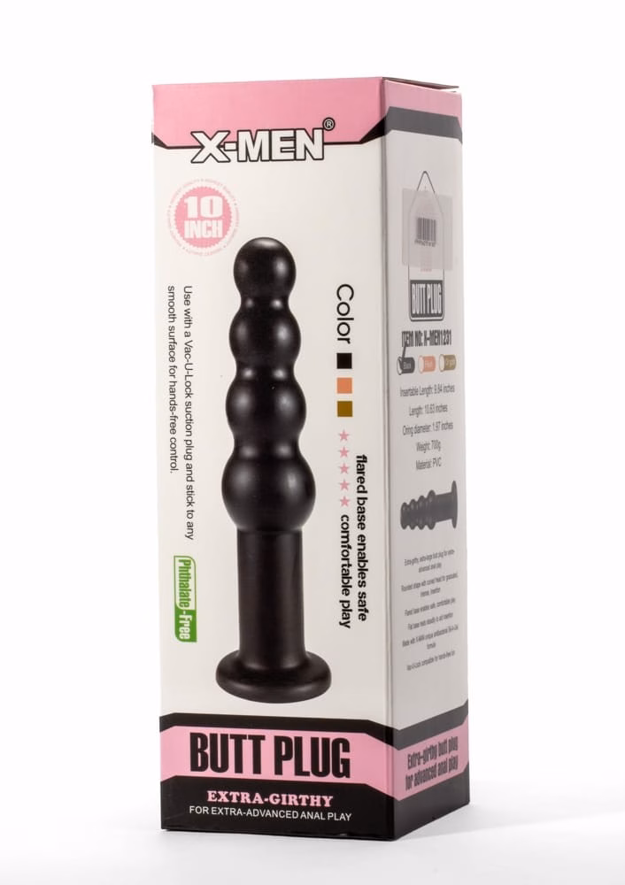 X-Men 10" Extra Girthy Butt Plug Black II - Image 2