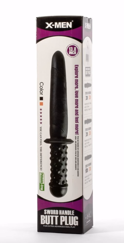 X-Men 13.8" Sword Handle Butt Plug Black II - Image 2