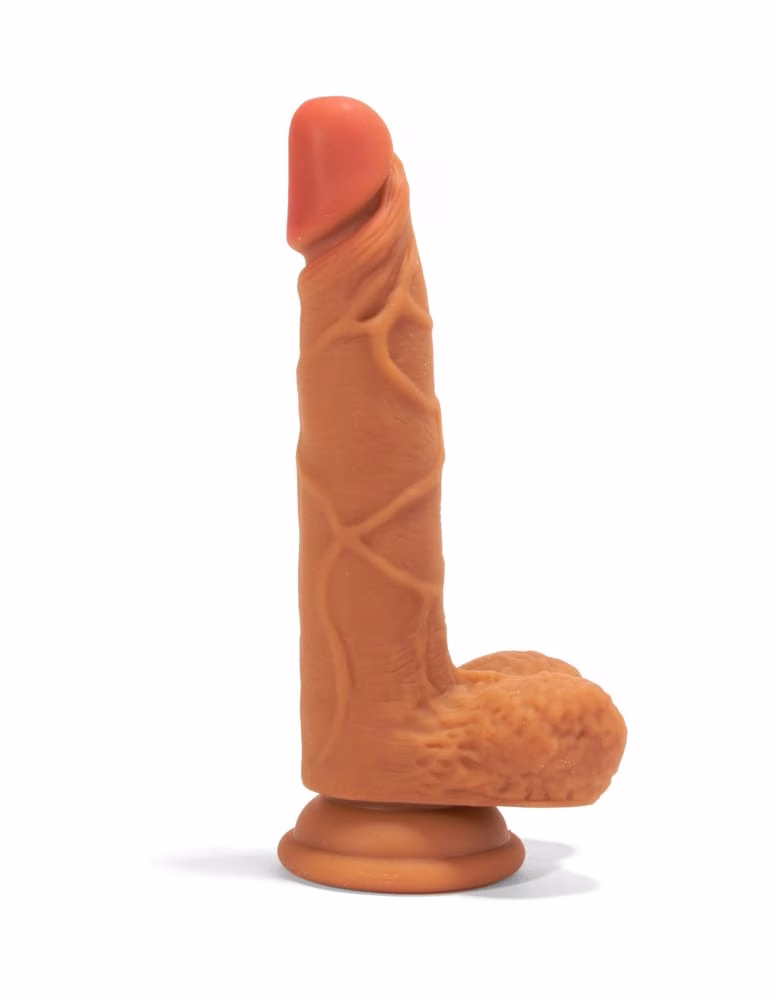 XMEN 7.6 inch Double Layer Silicon Dildo Brown_B0O50_1 - Image 3
