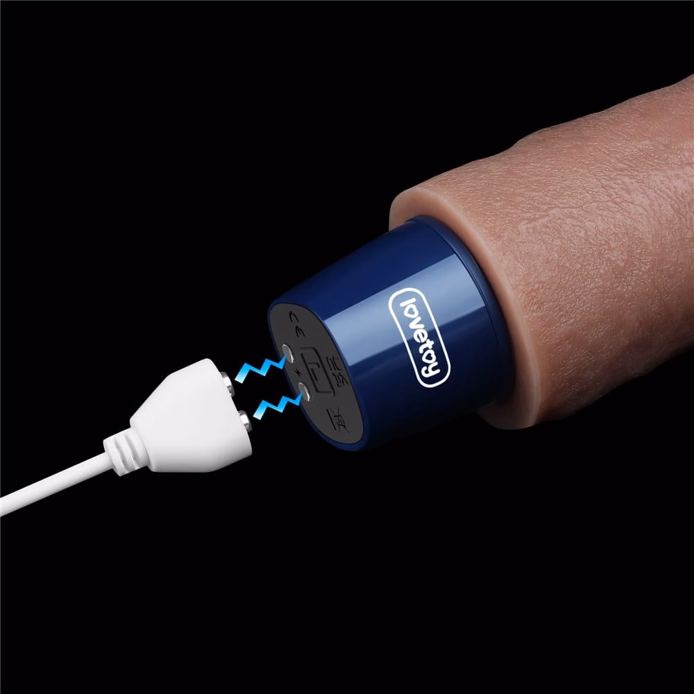 9" REAL SOFTEE Rechargeable Silicone Vibrating Dildo - Image 3