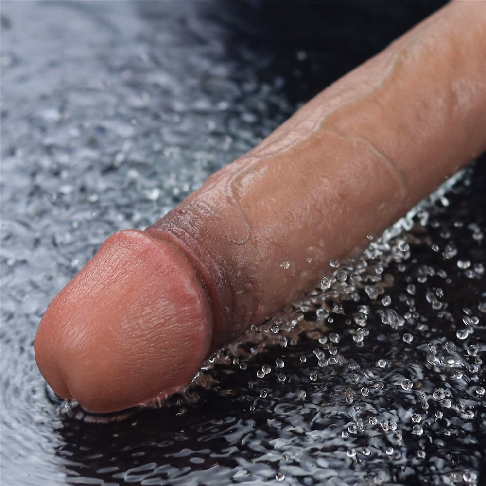 9" REAL SOFTEE Rechargeable Silicone Vibrating Dildo - Image 11