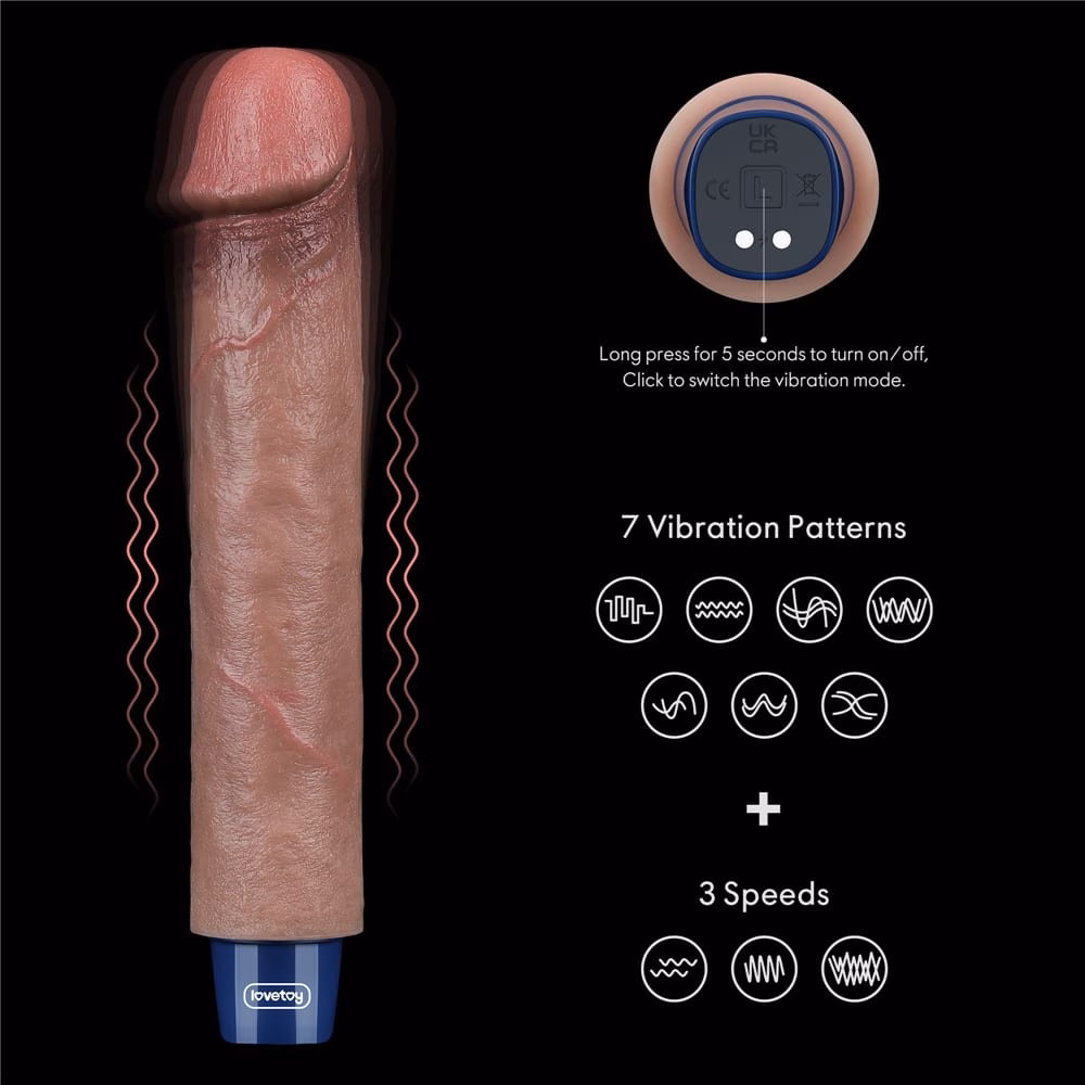 9" REAL SOFTEE Rechargeable Silicone Vibrating Dildo - Image 12