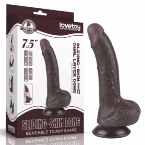 7.5'' Sliding Skin Dual Layer Dong Black I_B15O50_3