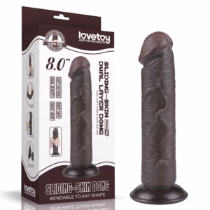 8'' Sliding Skin Dual Layer Dong Black II_B15O50_3