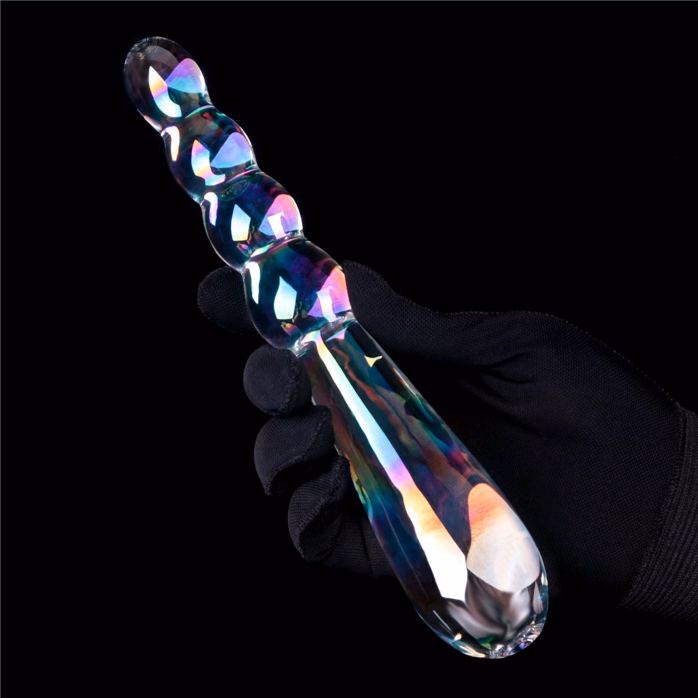 Twilight Gleam Glass Dildo- Rising Ripples - Image 5