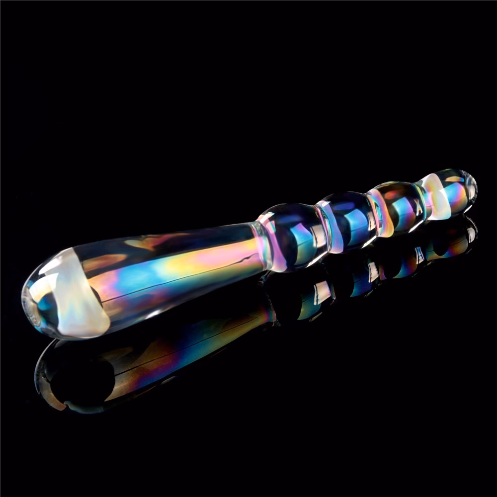 Twilight Gleam Glass Dildo- Rising Ripples - Image 6