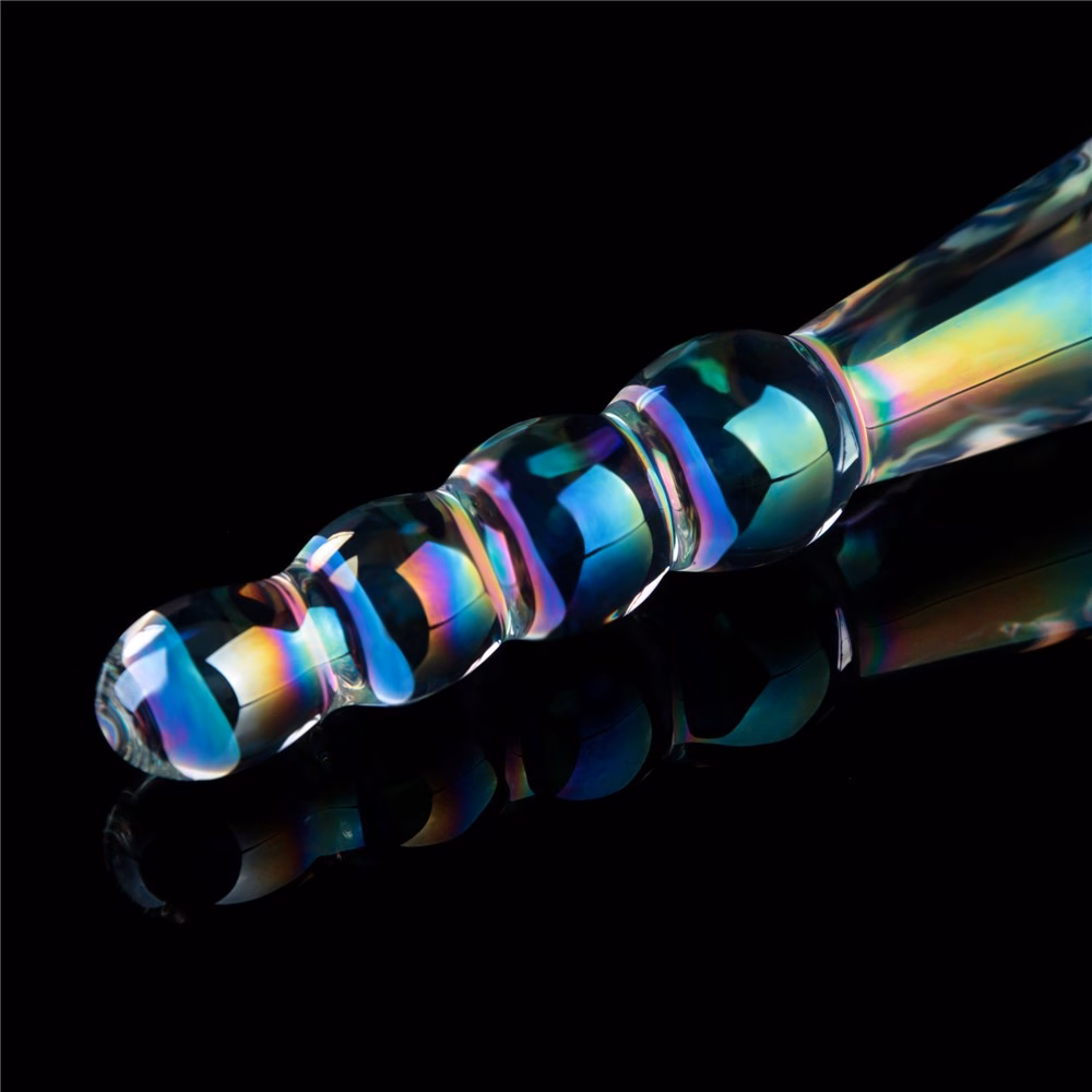 Twilight Gleam Glass Dildo- Rising Ripples - Image 8