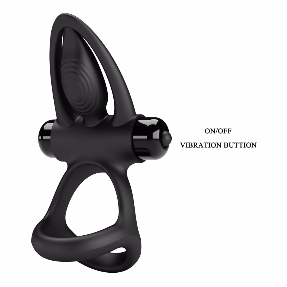 Pretty Love Vibration Cockring Black - 8. kép
