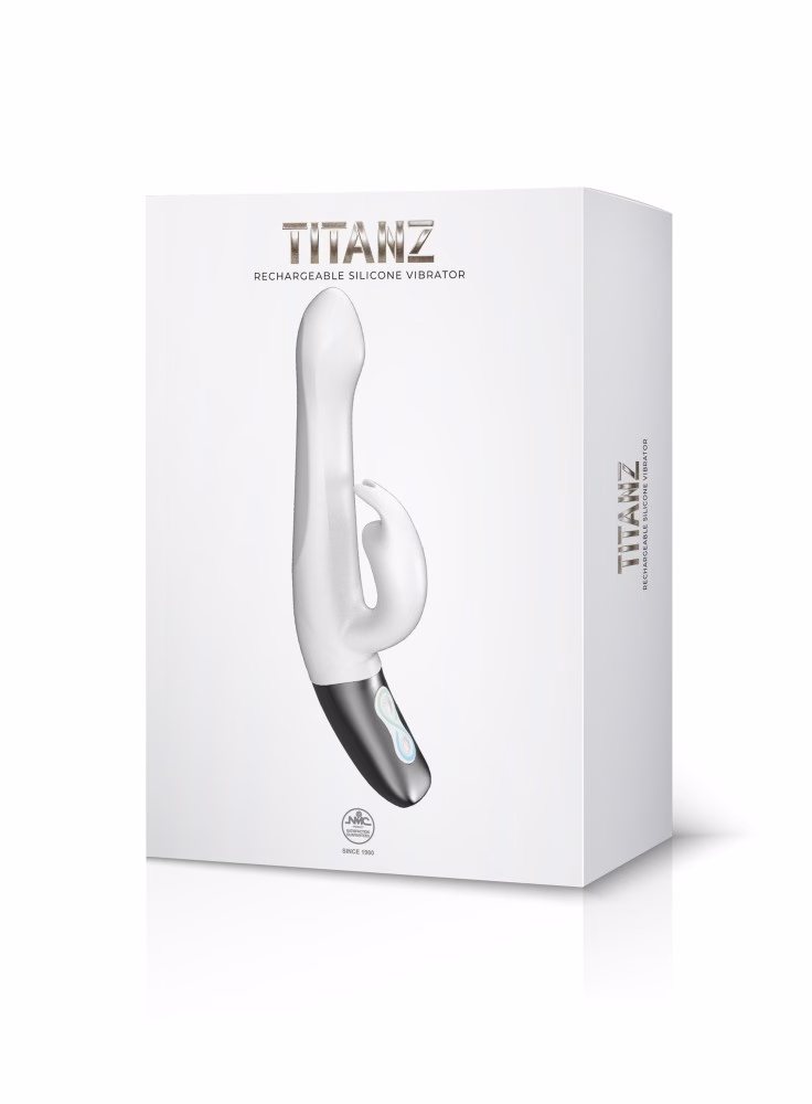 TITANZ 8.5" SILICONE RECHARGEABLE VIBRATOR IN IVORY WHITE_B15O25_4