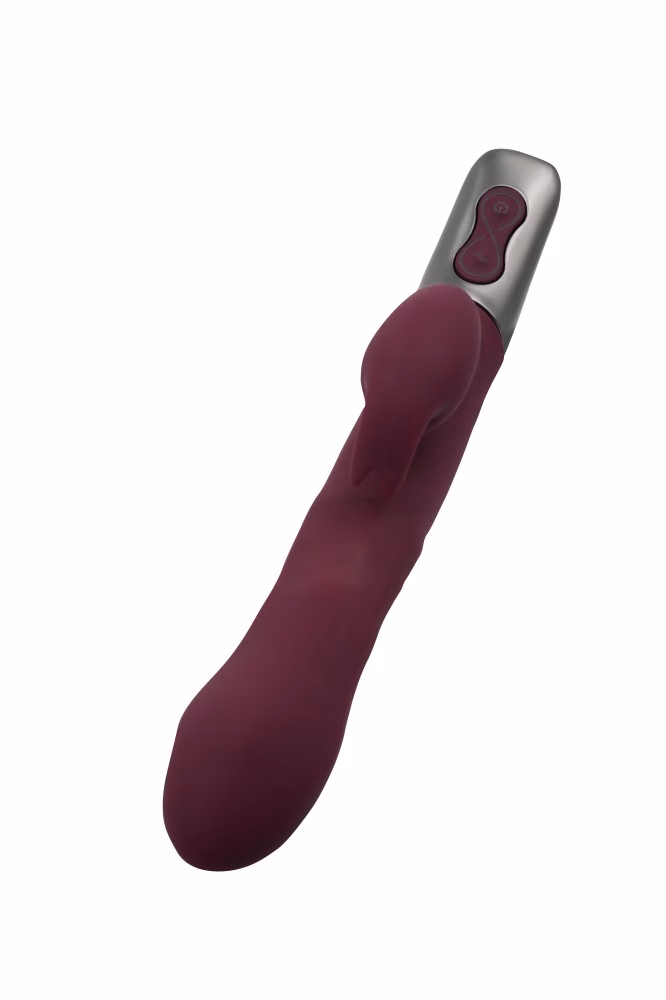 TITANZ 8.5" SILICONE RECHARGEABLE VIBRATOR IN RUBINE RED_B15O25_4 - Image 3
