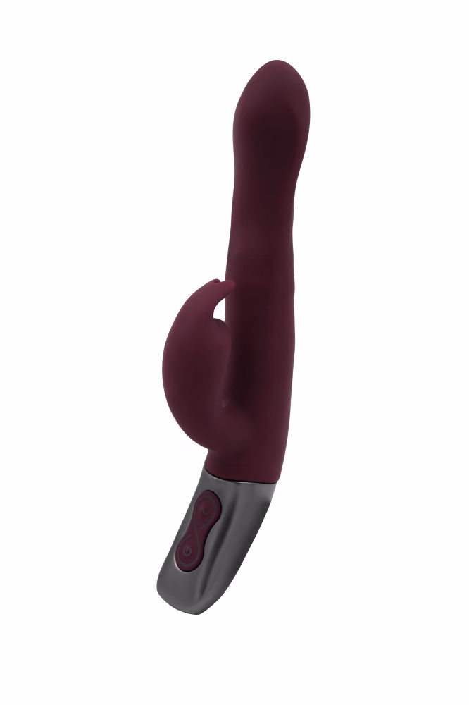 TITANZ 8.5" SILICONE RECHARGEABLE VIBRATOR IN RUBINE RED_B15O25_4 - Image 4