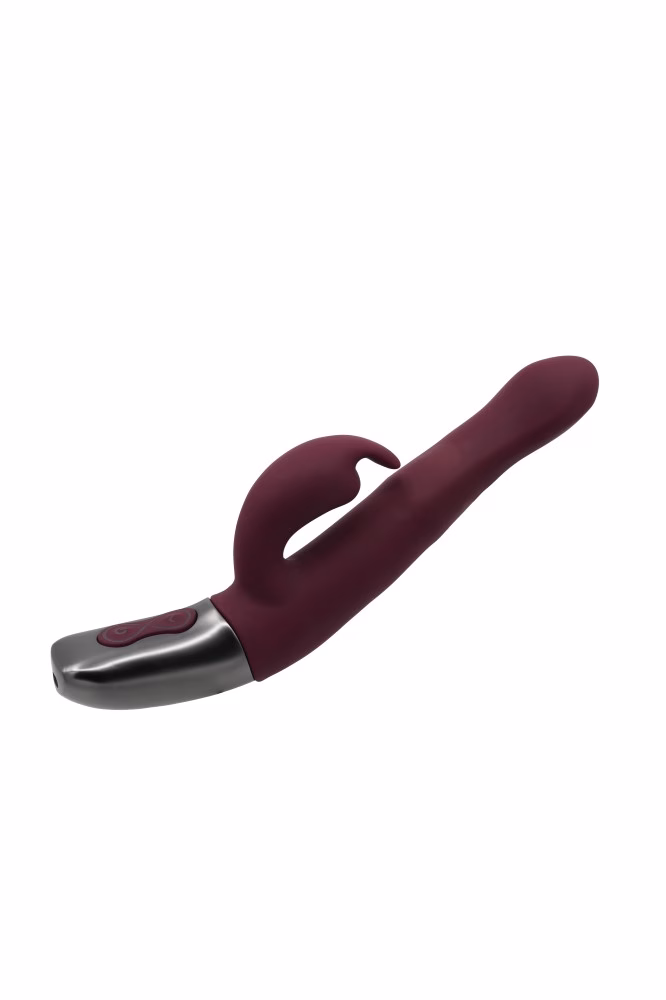 TITANZ 8.5" SILICONE RECHARGEABLE VIBRATOR IN RUBINE RED_B15O25_4 - Image 10
