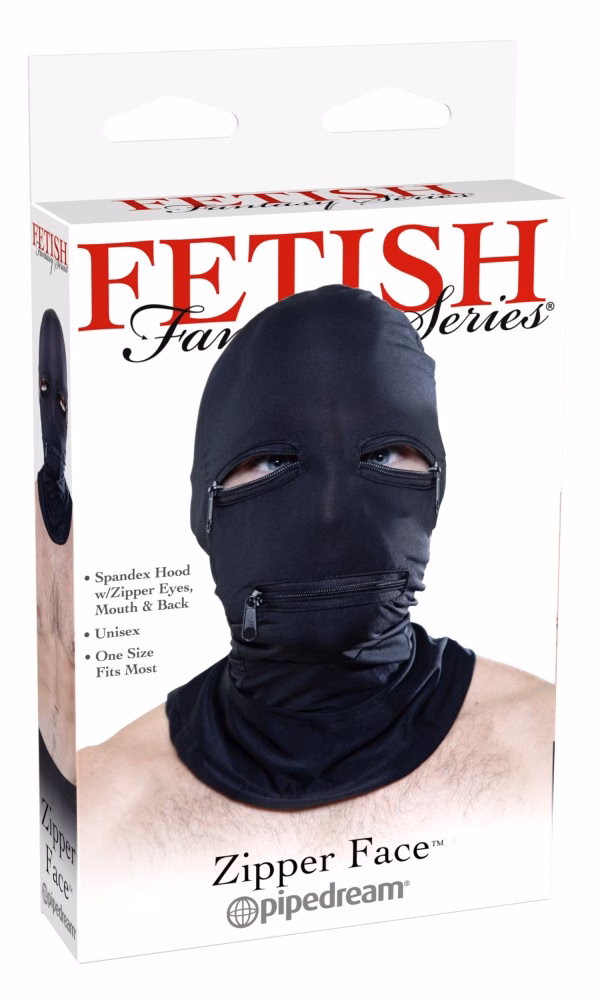 Zipper Face Hood Black
