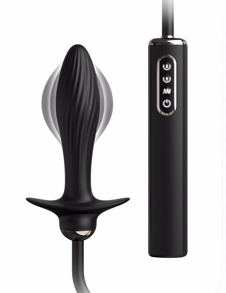 Auto-Throb Inflatable Vibrating Plug Black - Image 2