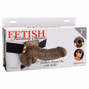 7" Hollow Strap-On with Ball Brown/Black