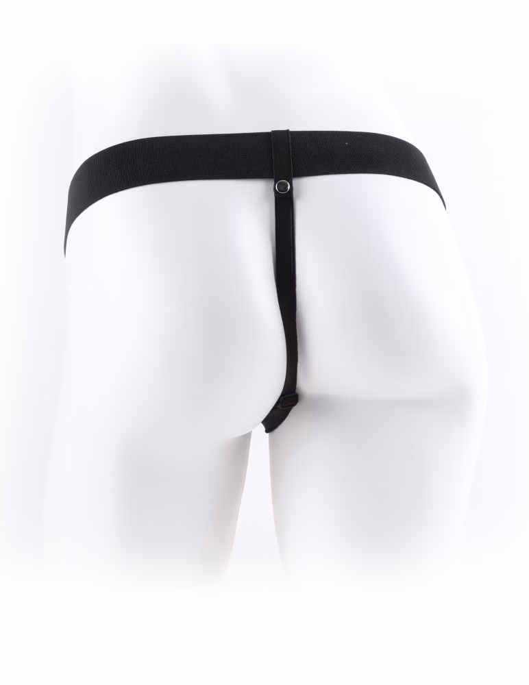 9" Hollow Strap-On with Balls Light/Black - Image 4
