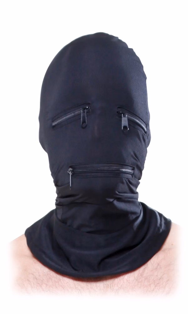 Zipper Face Hood Black - Image 3