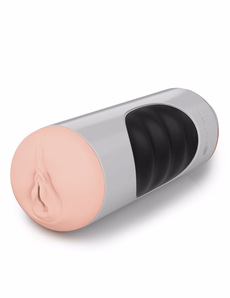 Mega Grip Vibrating Stroker Pussy White/Black/Light - 5. kép