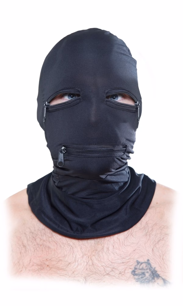 Zipper Face Hood Black - Image 2