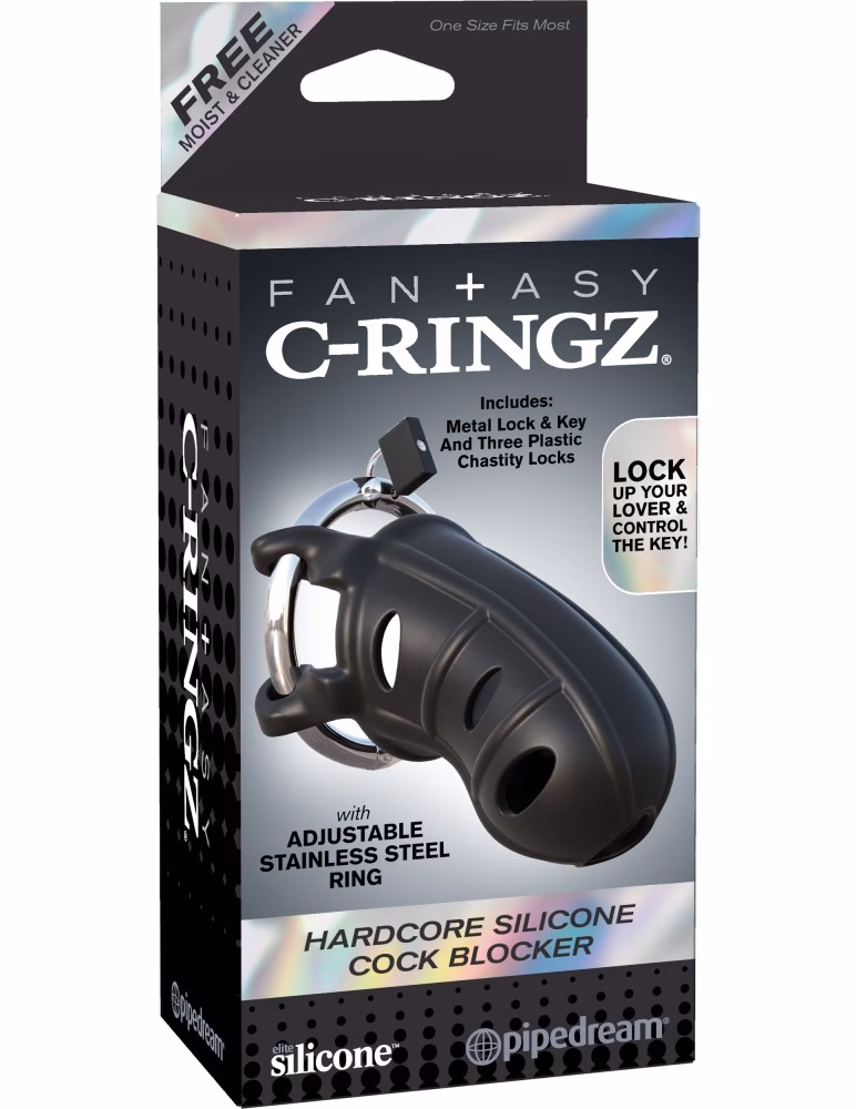 Hardcore Silicone Cock Blocker Black