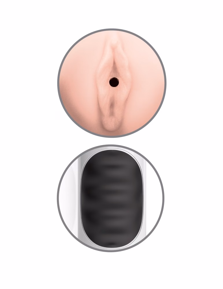 Mega Grip Vibrating Stroker Pussy White/Black/Light - 3. kép