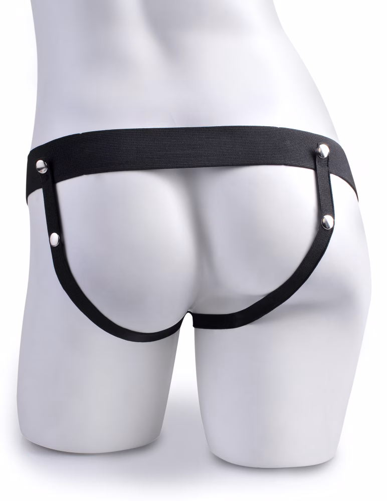 7" Hollow Strap-On with Remote Tan/ Black - Image 5