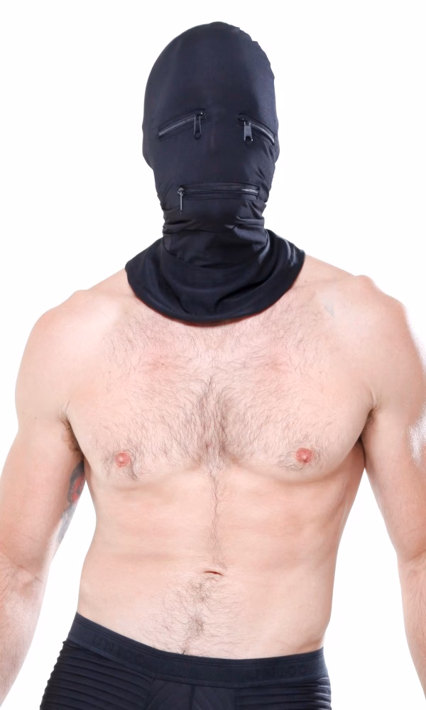 Zipper Face Hood Black - Image 4