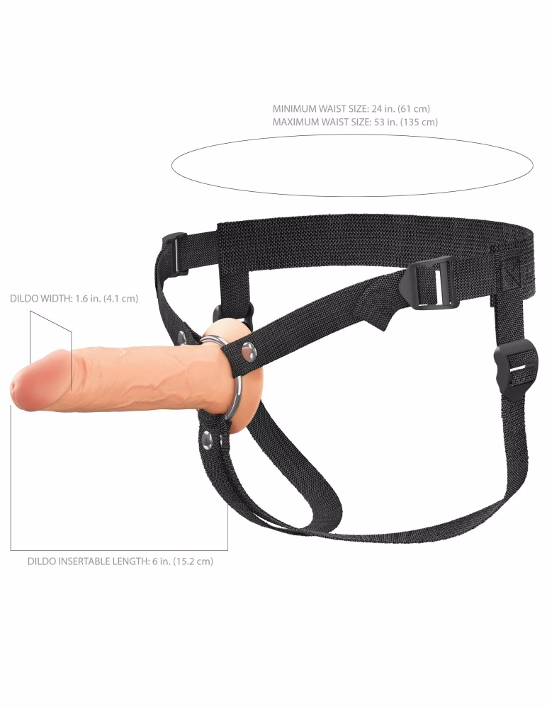 6" Silicone Hollow Strap-on - Dual Density - Image 7