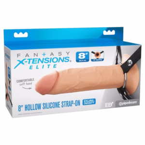 8" Silicone Hollow Strap-on - Dual Density