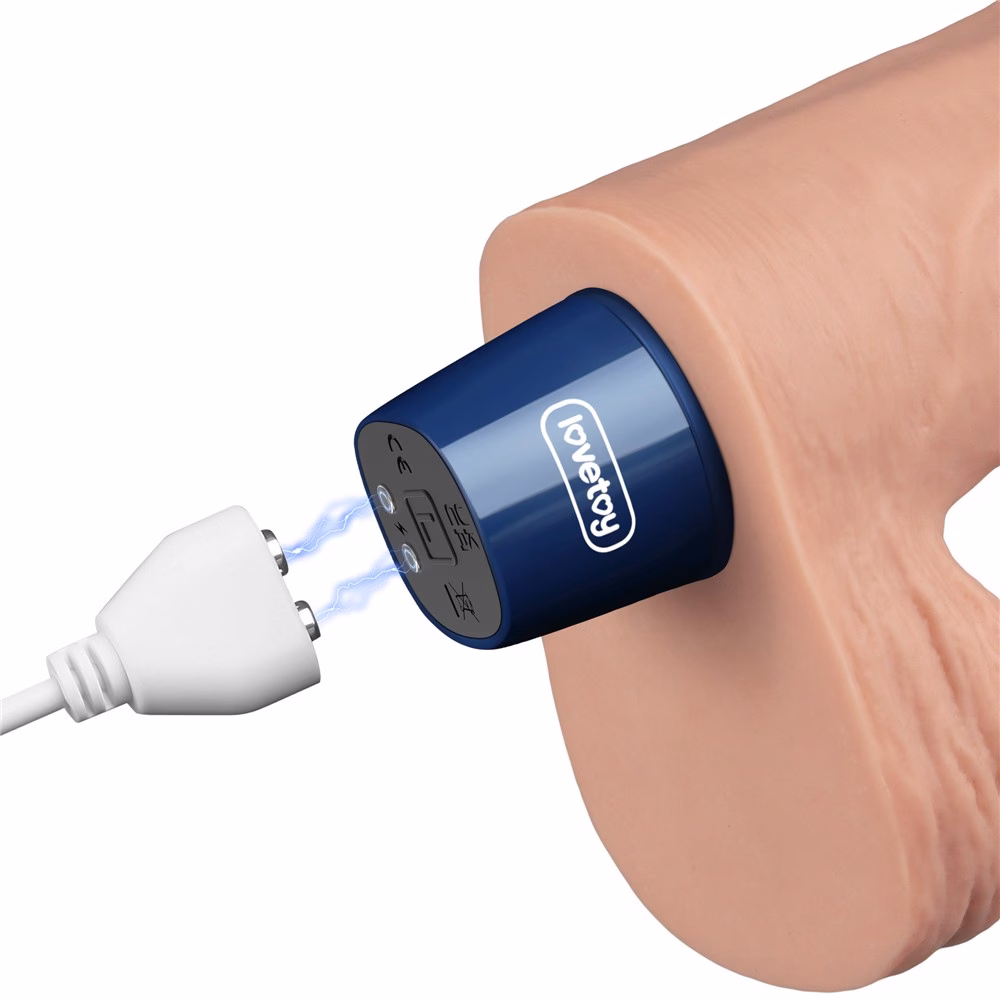 9" REAL SOFTEE Rechargeable Vibrating Dildo (Flesh) - Image 5