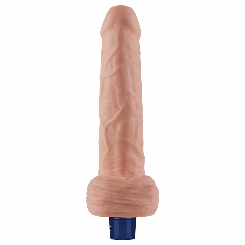 9" REAL SOFTEE Rechargeable Vibrating Dildo (Flesh) - Image 11
