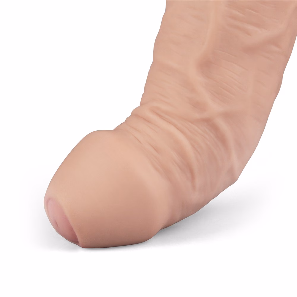 9" REAL SOFTEE Rechargeable Vibrating Dildo (Flesh) - Image 14