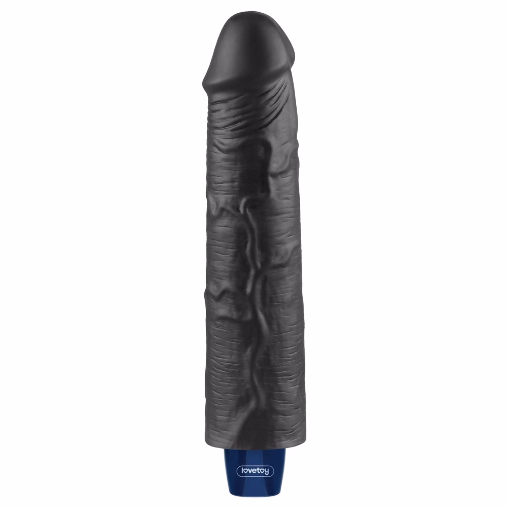 9.5" REAL SOFTEE Rechargeable Vibrating Dildo(Black)_B15O50_4 - Image 8