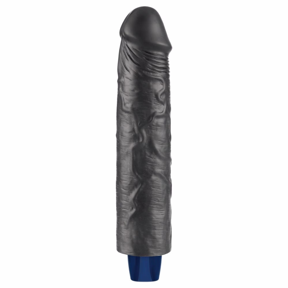 9.5" REAL SOFTEE Rechargeable Vibrating Dildo(Black)_B15O50_4 - Image 9