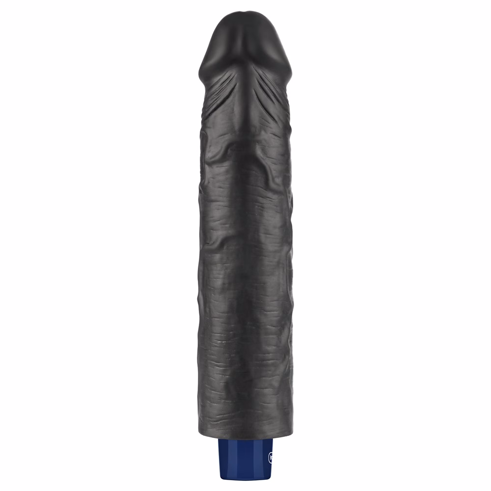 9.5" REAL SOFTEE Rechargeable Vibrating Dildo(Black)_B15O50_4 - Image 11
