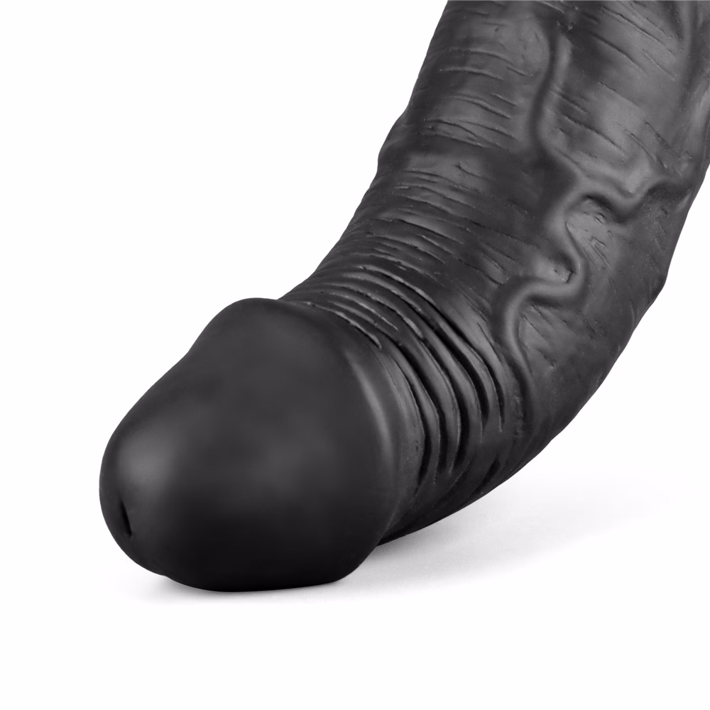 9.5" REAL SOFTEE Rechargeable Vibrating Dildo(Black)_B15O50_4 - Image 14