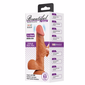 Beautiful Bahamut 8,5 " Vibrating Dildo Brown