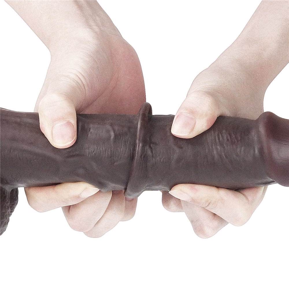 9,0'' Sliding Skin Dual Layer Dong Black - Image 17