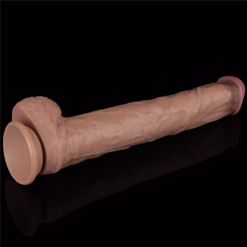 14.5'' Dual Layered Bendable Silicone Cock XXL(Flesh) - Image 7