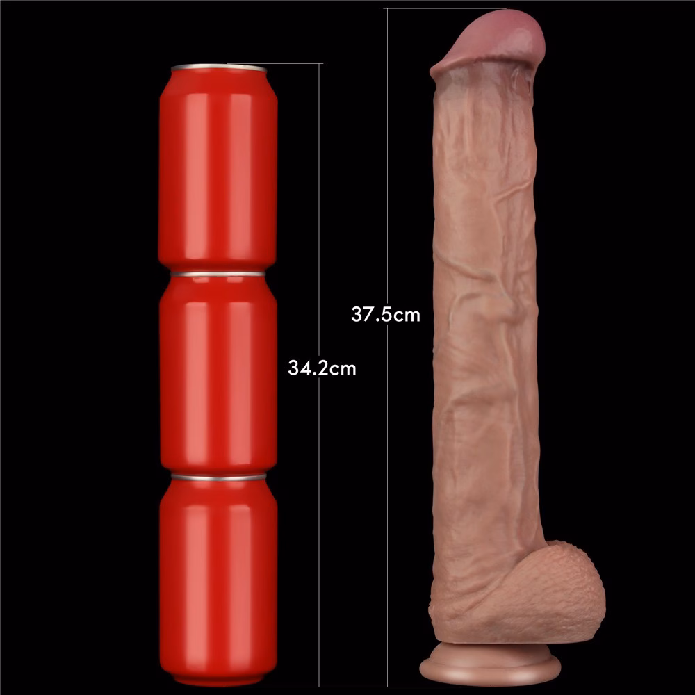 14.5'' Dual Layered Bendable Silicone Cock XXL(Flesh) - Image 14