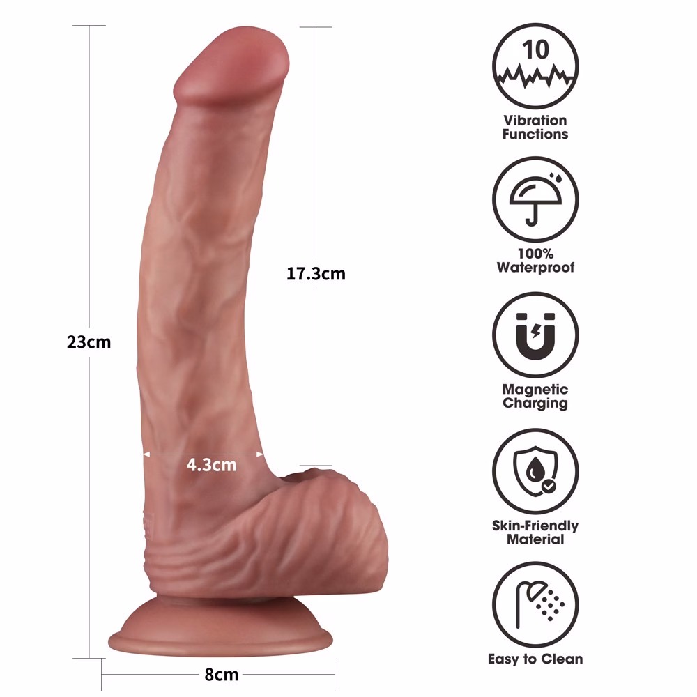9'' Vibrating Dual Density Power Cock - Image 2