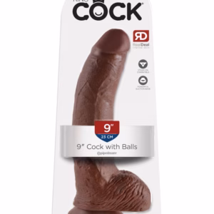 9" Cock with Balls Brown