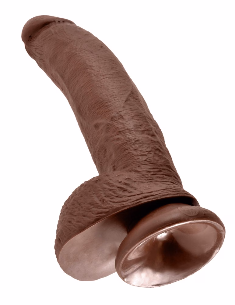 9" Cock with Balls Brown - Image 5