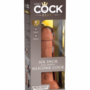 6" Dual Density Silicone Cock Tan