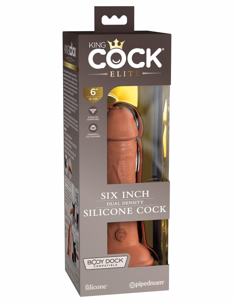 6" Dual Density Vibrating Silicone Cock Tan