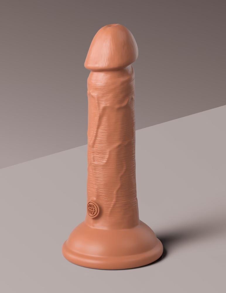 6" Dual Density Vibrating Silicone Cock Tan - Image 4