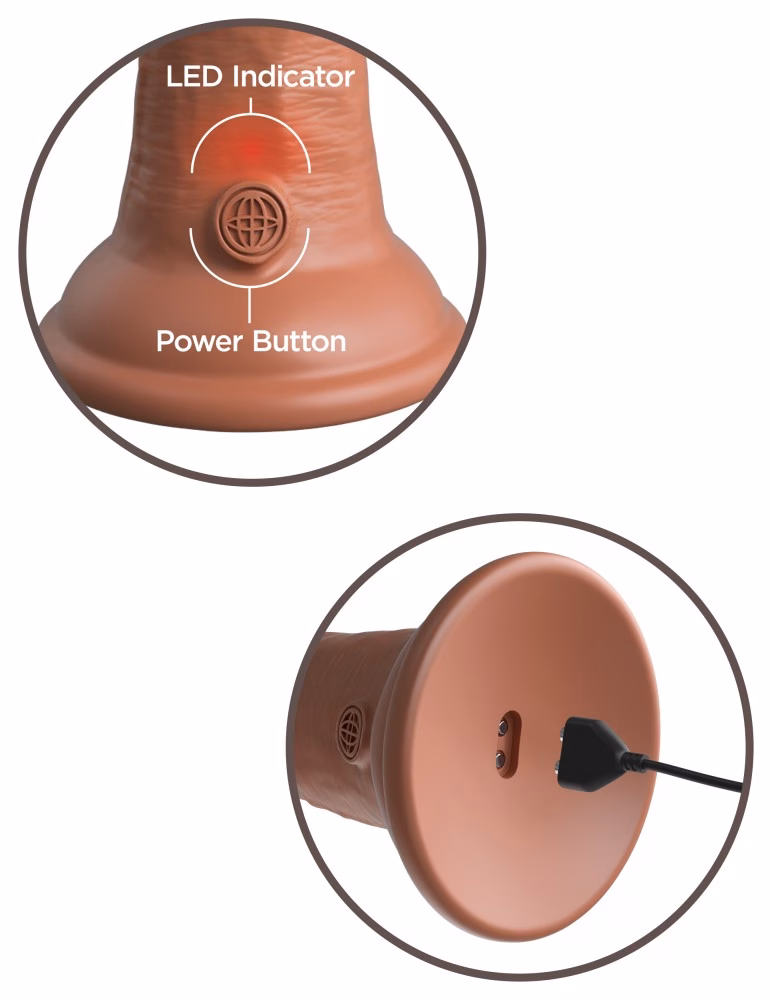 6" Dual Density Vibrating Silicone Cock Tan - Image 8