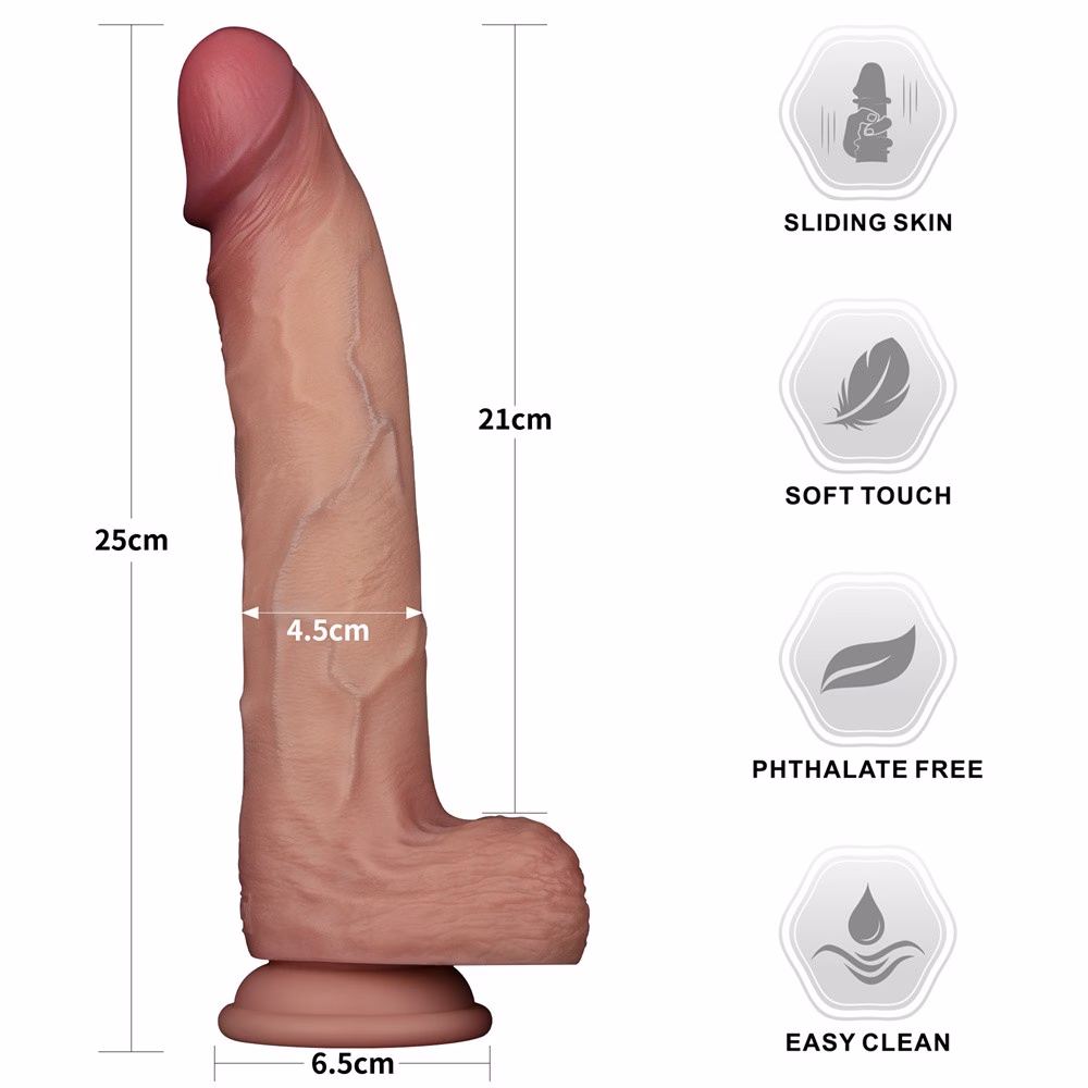 10'' Sliding Skin Pro II Dual Layer Silicone Dong - Image 14