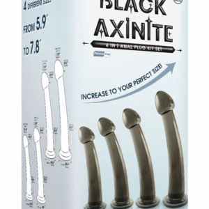 Black Axinite 4 in 1 Anal Plug Kit Set