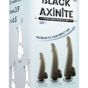 Black Axinite 3 in 1 Anal Plug Kit Set IV